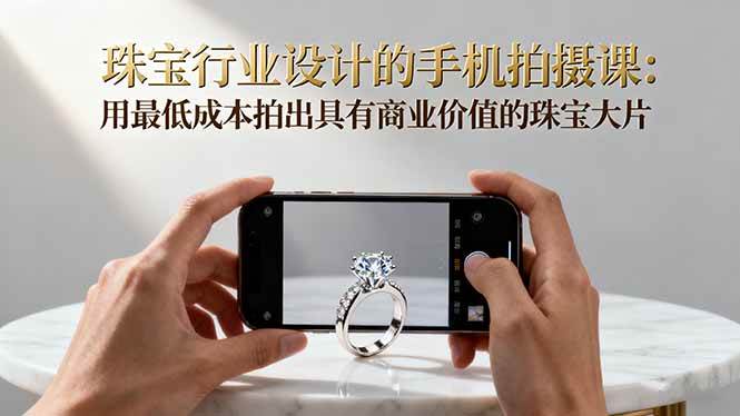 珠宝行业设计的手机拍摄课:用最低成本拍出具有商业价值的珠宝大片!-宇文网创