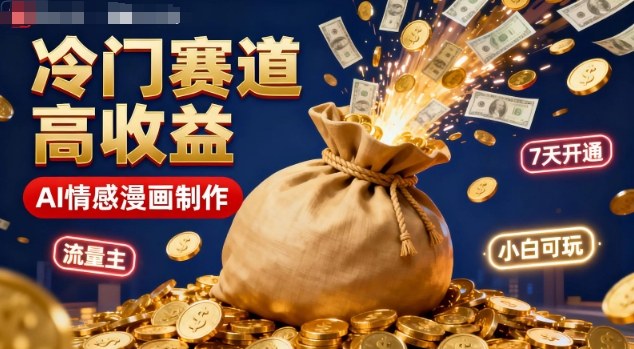 公众号冷门赛道,用AI做情感漫画,7天开通流量主,操作简单,小白可玩-宇文网创
