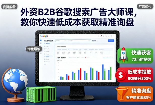 外资B2B谷歌搜索广告大师课,教你快速低成本获取精准询盘-宇文网创