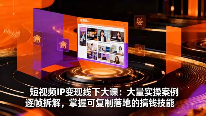 短视频IP变现线下大课:大量实操案例逐帧拆解,掌握可复制落地的搞钱技能-宇文网创