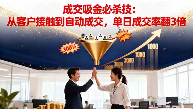 吸金成交营销必杀技:从客户接触到自动成交,单日成交率翻3倍-宇文网创