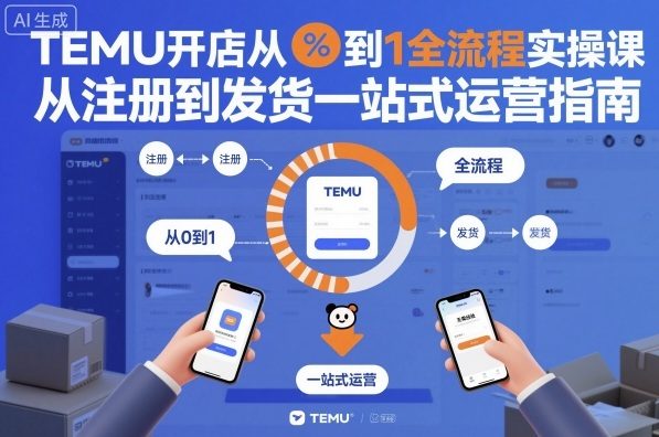 TEMU开店从0到1全流程实操课,从注册到发货一站式运营指南-宇文网创