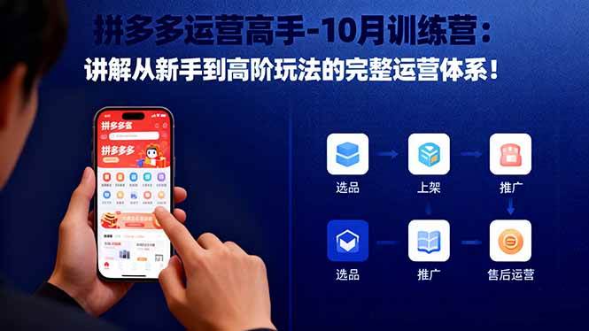 拼多多运营高手-10月训练营:讲解从新手到高阶玩法的完整运营体系!-宇文网创