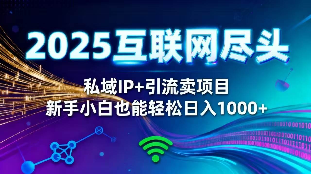 2025网创尽头王炸项目!私域 IP + 精准引流,新手小白在家躺赚日入 1000+-宇文网创