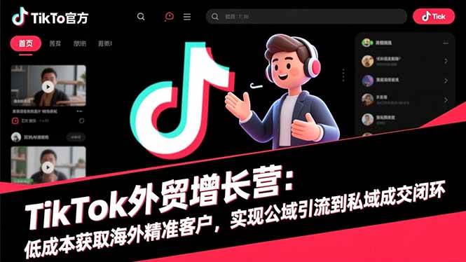 TikTok外贸增长营:低成本获取海外精准客户,实现公域引流到私域成交闭环-宇文网创