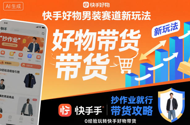 快手好物男装赛道新玩法,抄作业就行,0经验玩转快手好物带货-宇文网创