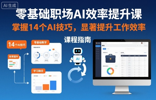 零基础职场AI效率提升课,掌握14个AI技巧,显著提升工作效率-宇文网创