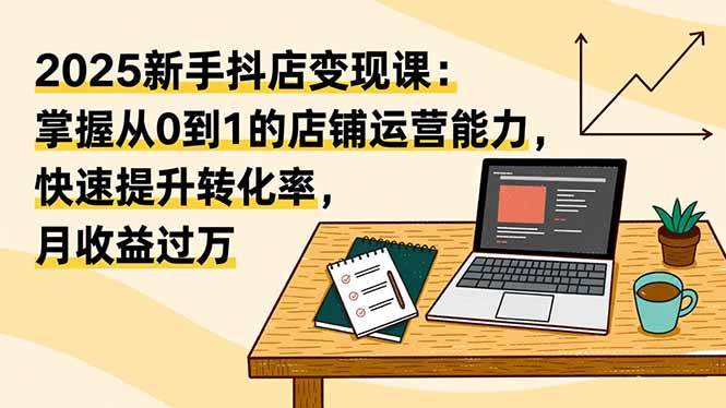 2025新手抖店变现课:掌握从0到1的店铺运营能力,快速提升转化率,月收过万-宇文网创