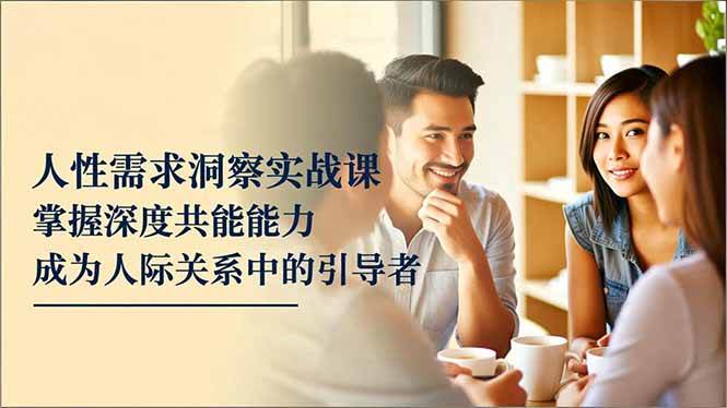 人性需求洞察实战课,掌握深度共感能力,成为人际关系中的引导者-宇文网创