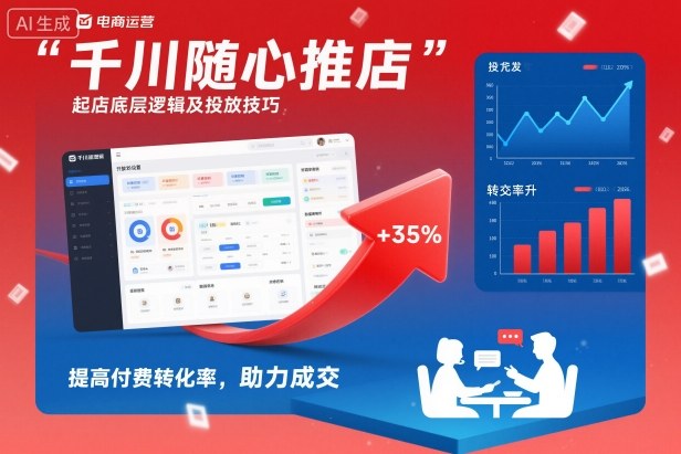 千川随心推起店底层逻辑及投放技巧,提高付费转化率,助力成交-宇文网创