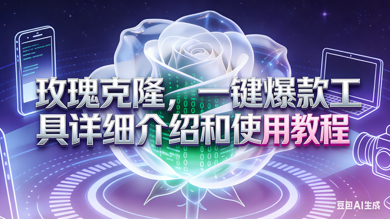 玫瑰克隆工具,自媒体必备神器,一键爆款工具详细介绍和使用教程-宇文网创