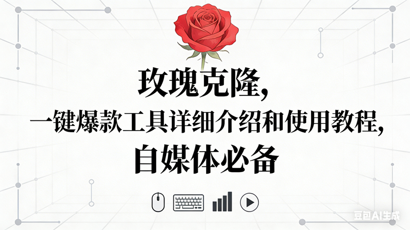 玫瑰克隆神器,自媒体必备,一键爆款工具详细介绍和使用教程-宇文网创