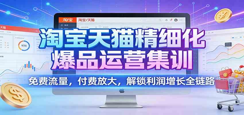 淘宝天猫精细化爆品运营集训:免费流量,付费放大,解锁利润增长全链路-宇文网创