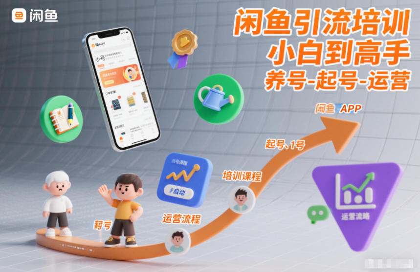 闲鱼引流培训,小白到高手,养号-起号-运营-宇文网创