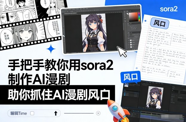 手把手教你用sora2制作AI漫剧,助你抓住AI漫剧风口-宇文网创