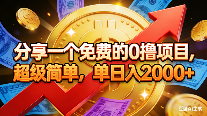 分享一个免费的0撸项目,超级简单,单日入2000+-宇文网创