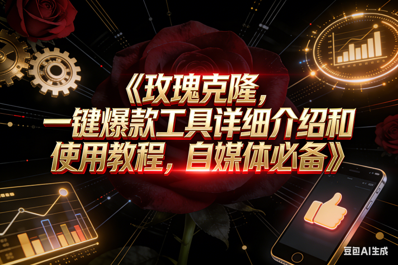 玫瑰克隆工具,自媒体神器,一键爆款,详细使用教程和软件下载-宇文网创