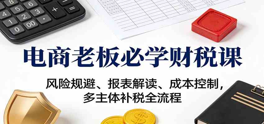 电商老板必学财税课:风险规避、报表解读、成本控制,多主体补税全流程-宇文网创