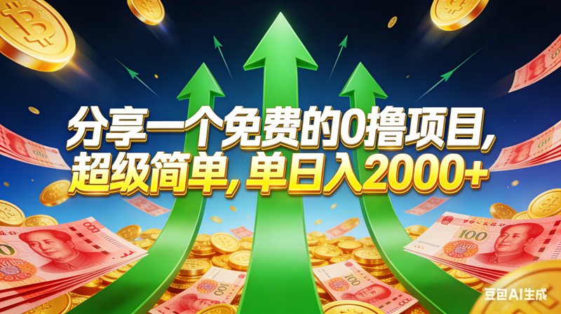 免费的,0撸靠谱小项目,超级简单,单日入2000+-宇文网创