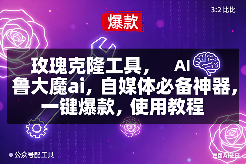 玫瑰克隆,鲁大魔ai,自媒体必备神器,一键爆款工具,详细介绍和。使用教程-宇文网创