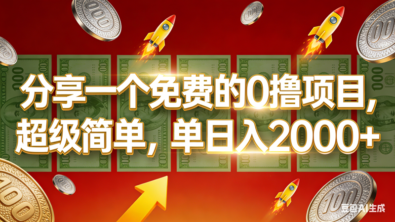 0撸靠谱小项目,超级简单,绝对靠谱,单日入1000+-宇文网创