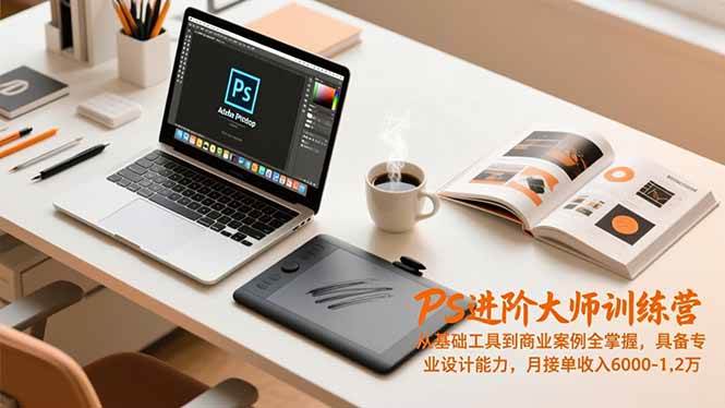 PS进阶大师训练营,从基础工具到商业案例全掌握,具备专业设计能力,月接单收入6000-1.2万-宇文网创