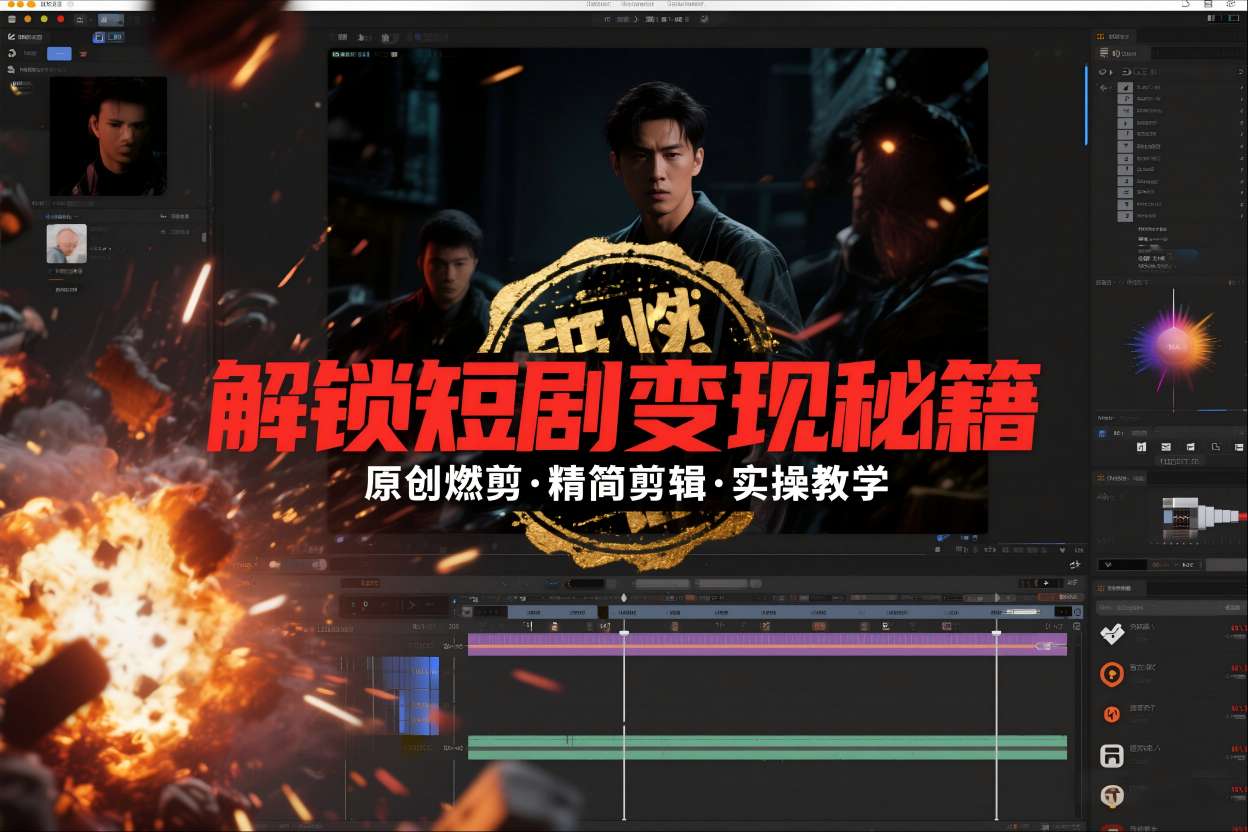 短剧拉新之原创燃剪精简剪辑实操课,解锁短剧变现秘籍-宇文网创