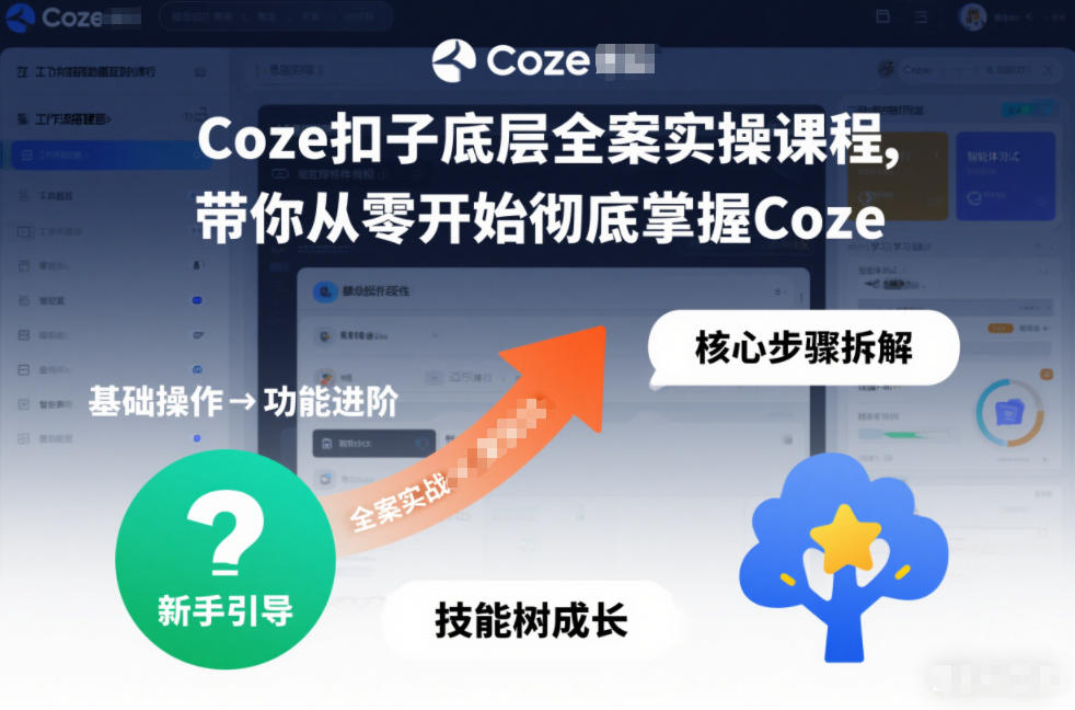 Coze扣子底层全案实操课程,带你从零开始彻底掌握Coze-宇文网创