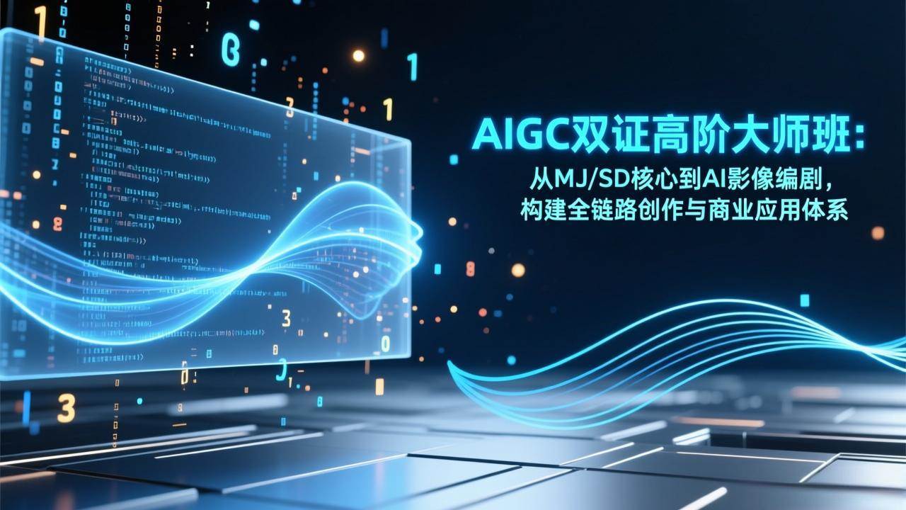 AIGC双证高阶大师班:从MJ/SD核心到AI影像编剧,构建全链路创作与商业应用体系-宇文网创