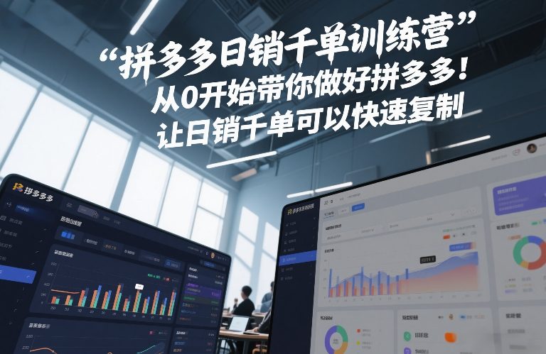 拼多多日销千单训练营,从0开始带你做好拼多多,让日销千单可以快速复制(更新26年1月)-宇文网创