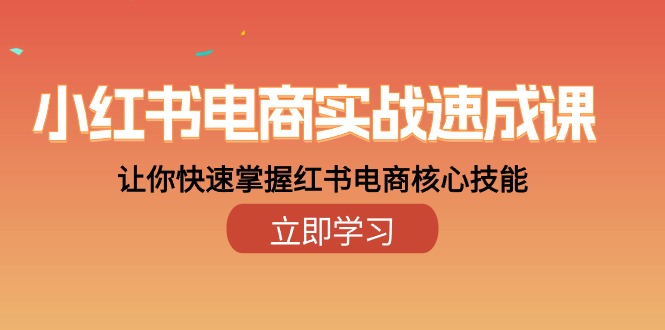 小红书电商实战速成课，让你快速掌握红书电商核心技能（-宇文网创