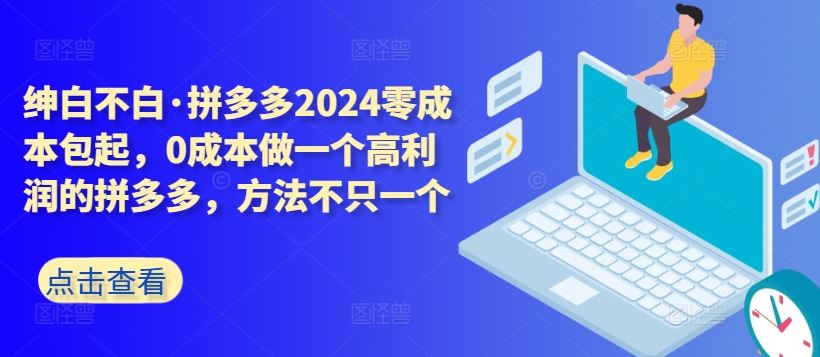 拼多多2024零成本包起，0成本做一个高利润的拼多多，方法不只一个-宇文网创