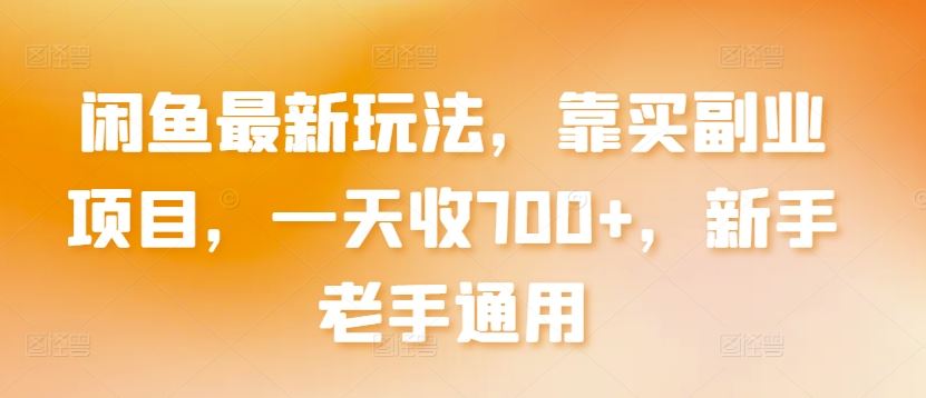 闲鱼最新玩法，靠买副业项目，一天收700+，新手老手通用【揭秘】-宇文网创