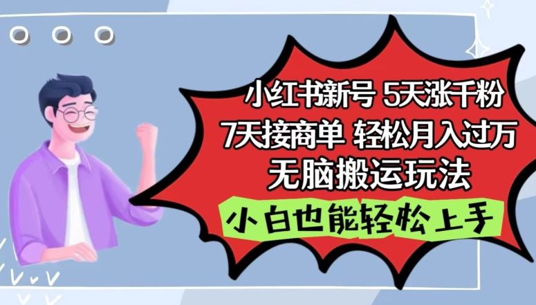 小红书影视泥巴追剧5天涨千粉，7天接商单，轻松月入过万，无脑搬运玩法【揭秘】-宇文网创