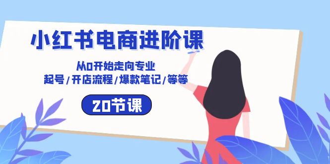 小红书电商进阶课：从0开始走向专业 起号/开店流程/爆款笔记/等等（-宇文网创