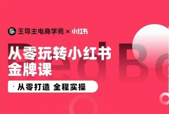 王导主·小红书电商运营实操课，​从零打造  全程实操-宇文网创