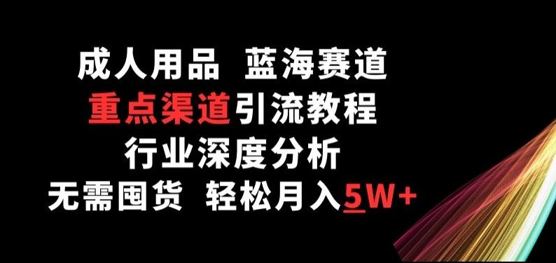 成人用品，蓝海赛道，重点渠道引流教程，行业深度分析，无需囤货，轻松月入5W+【揭秘】-宇文网创