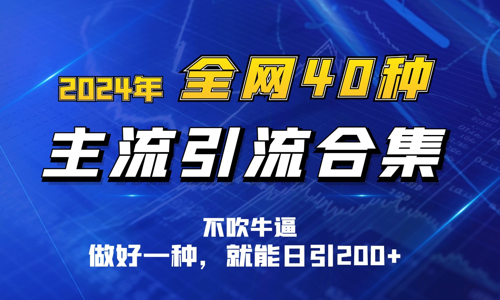 2024年全网40种暴力引流合计，做好一样就能日引100+-宇文网创