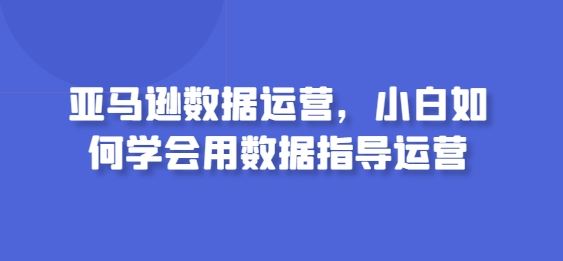 亚马逊数据运营，小白如何学会用数据指导运营-宇文网创