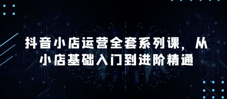 抖音小店运营全套系列课，全新升级，从小店基础入门到进阶精通，系统掌握月销百万小店的核心秘密-宇文网创