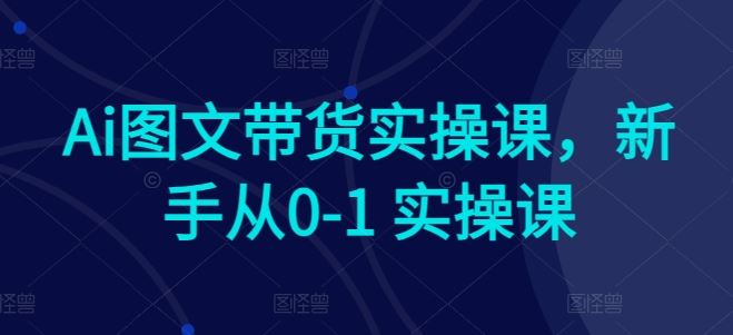 Ai图文带货实操课，新手从0-1 实操课-宇文网创