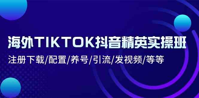 海外TIKTOK抖音精英实操班：注册下载/配置/养号/引流/发视频/等等-宇文网创