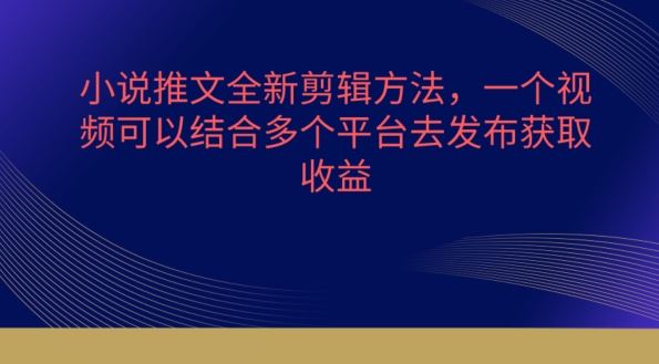 小说推文全新剪辑方法，一个视频可以结合多个平台去发布获取【揭秘】-宇文网创