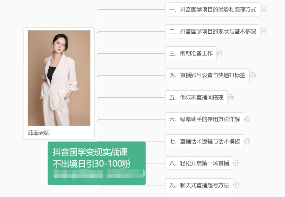 抖音国学变现项目：不出境日引30-100粉实战课程-宇文网创