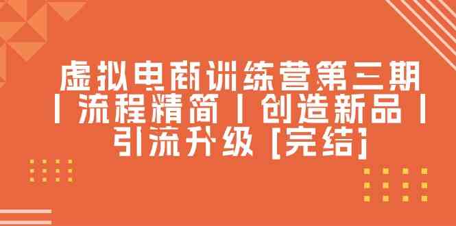 虚拟电商训练营第三期丨流程精简丨创造新品丨引流升级 [完结]-宇文网创