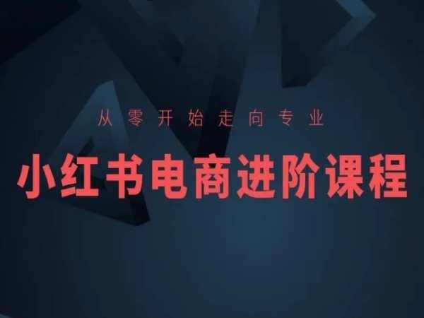 从零开始走向专业，小红书电商进阶课程-宇文网创