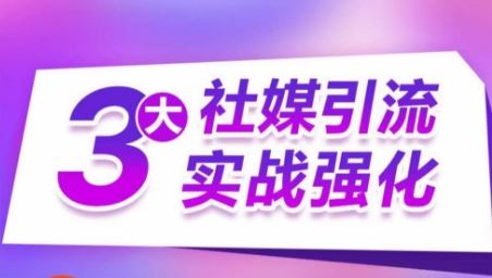 3大社媒引流实战强化，多渠道站外引流，高效精准获客，订单销售额翻倍增长-宇文网创