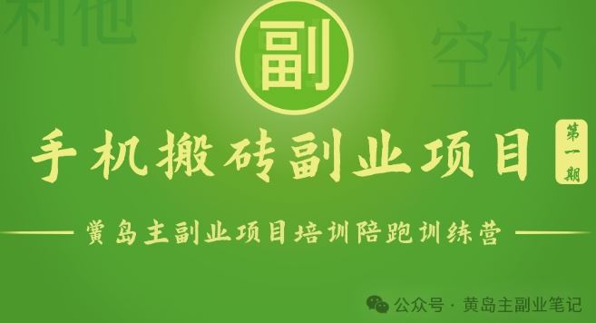 手机搬砖小副业项目训练营1.0，实测1小时收益50+，一部手机轻松日入100+-宇文网创