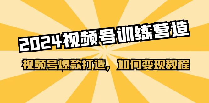 2024视频号训练营，视频号爆款打造，如何变现教程（-宇文网创