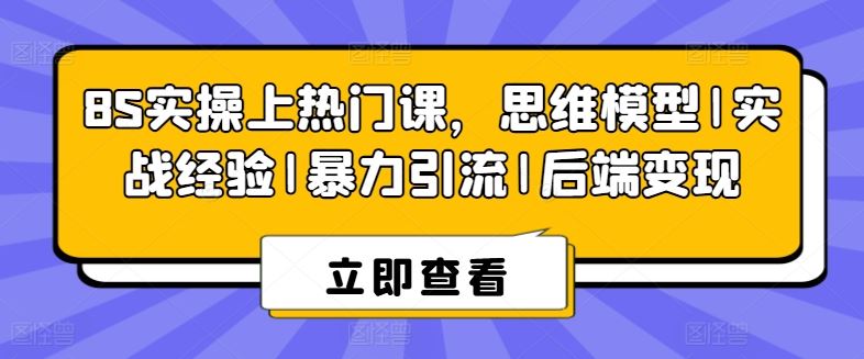 8S实操上热门课，思维模型|实战经验|暴力引流|后端变现-宇文网创